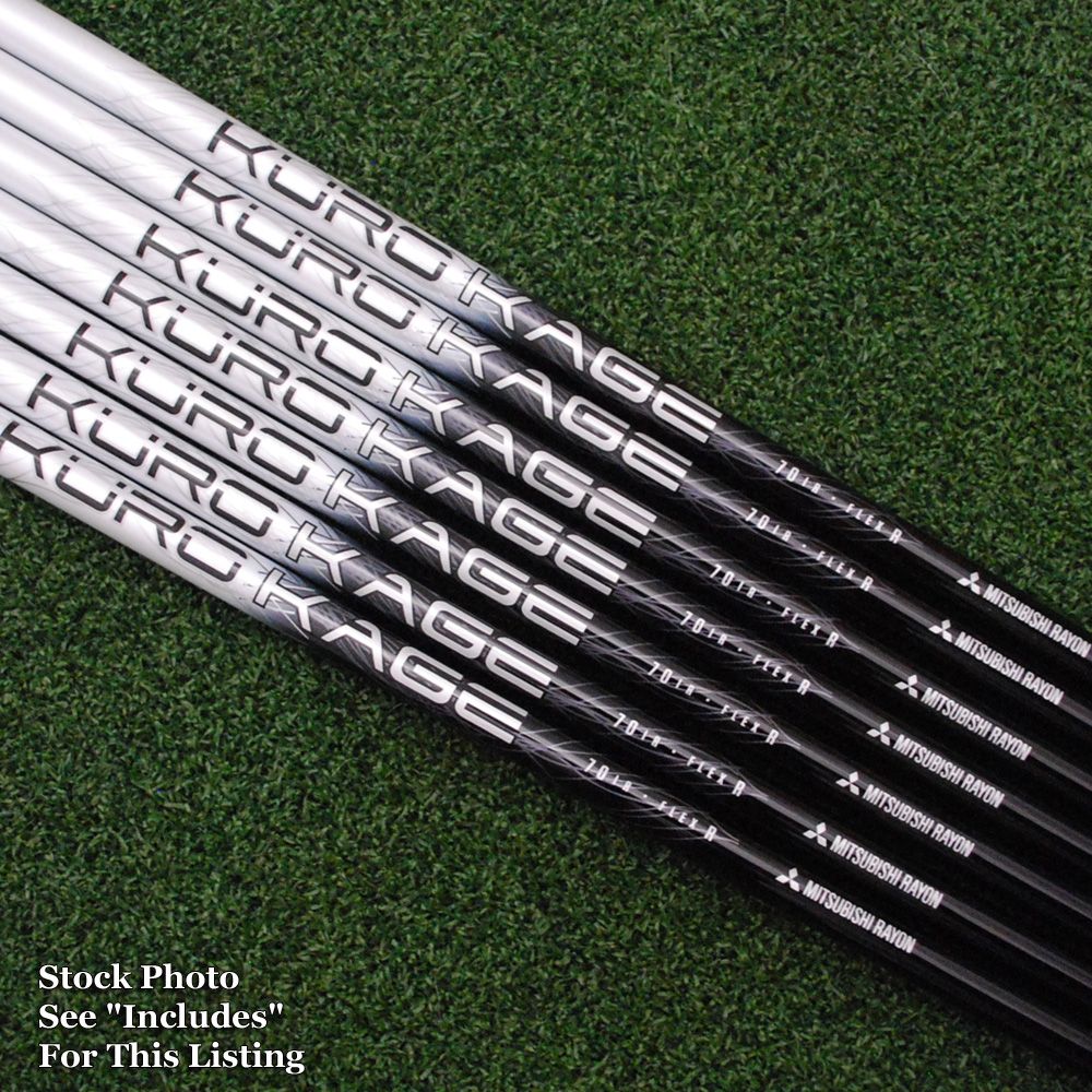 KuroKage Silver .370 tip Parallel Iron Shaft 7pc Set 80g Graphite Stiff
